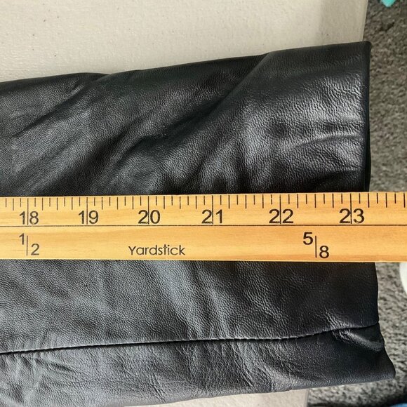 VTG Accent Women MediumBlack Leather Blazer Jacket Soft Minimalist Old Money - Picture 11 of 14